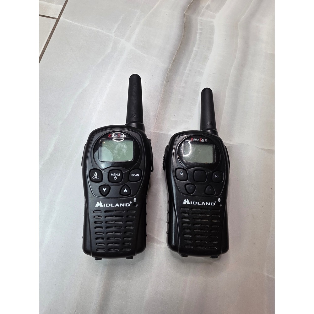 Midland X-Tra Talk Two Way Radio Walkie Talkie Pair Black LXT Series Handheld K1